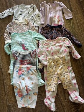 Mixed Baby Girls Sleepwear Lot - Unicorn, Mermaid & Floral Prints